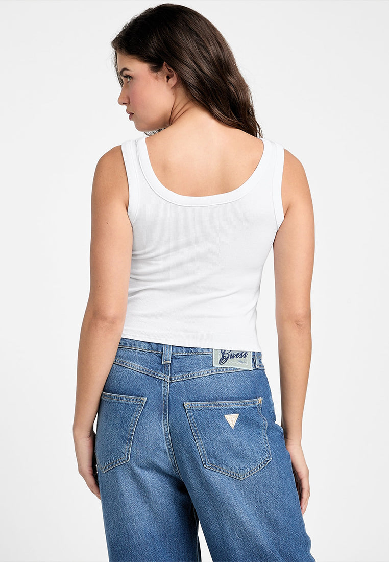 Sleeveless Triangle Patch Rib Tank