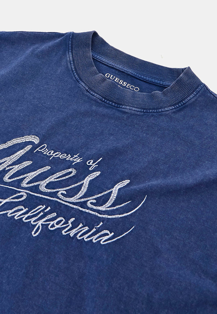 Shortsleeves Crewneck Denim Effect Logo Tee