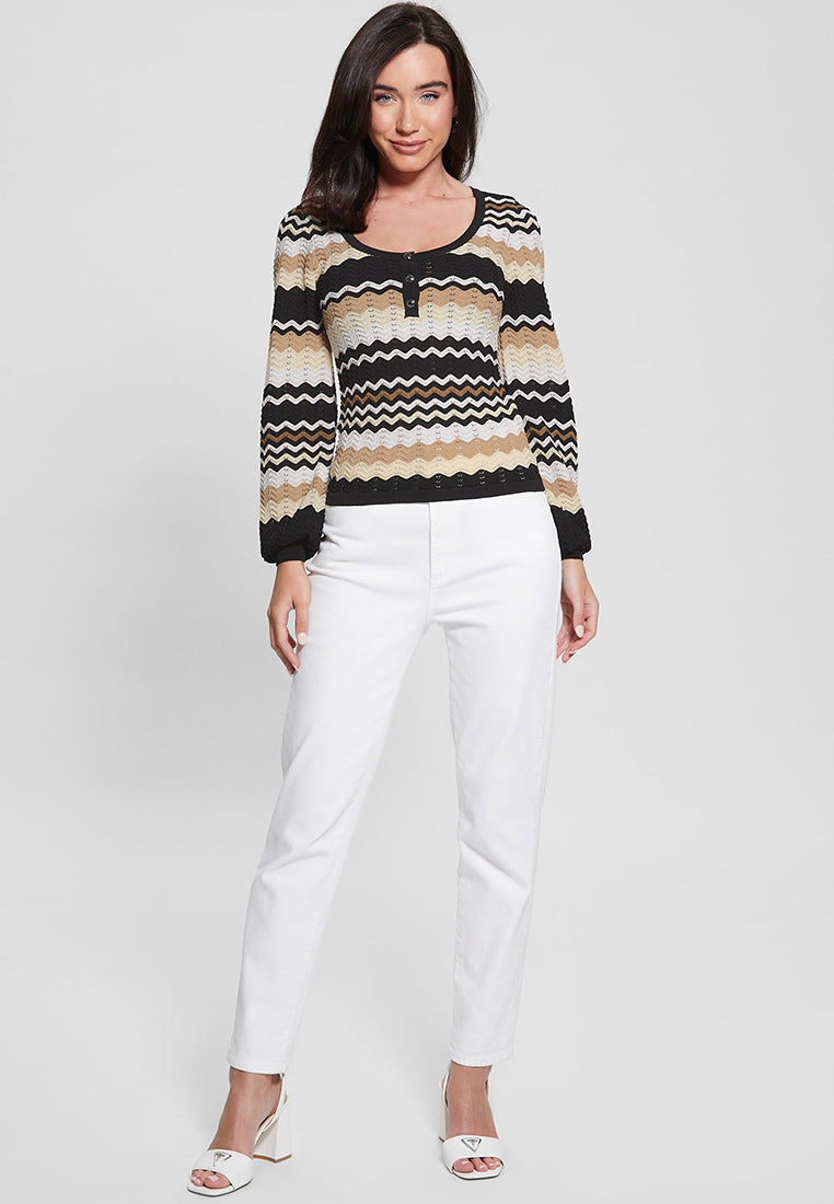 Virginia Chevron Henley Sweater