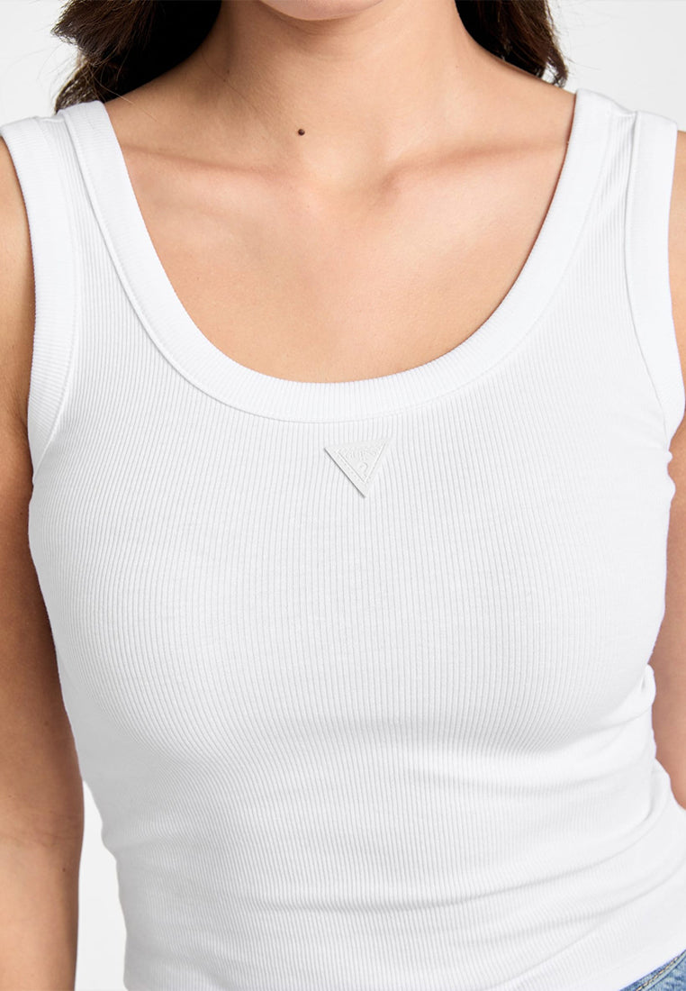 Sleeveless Triangle Patch Rib Tank