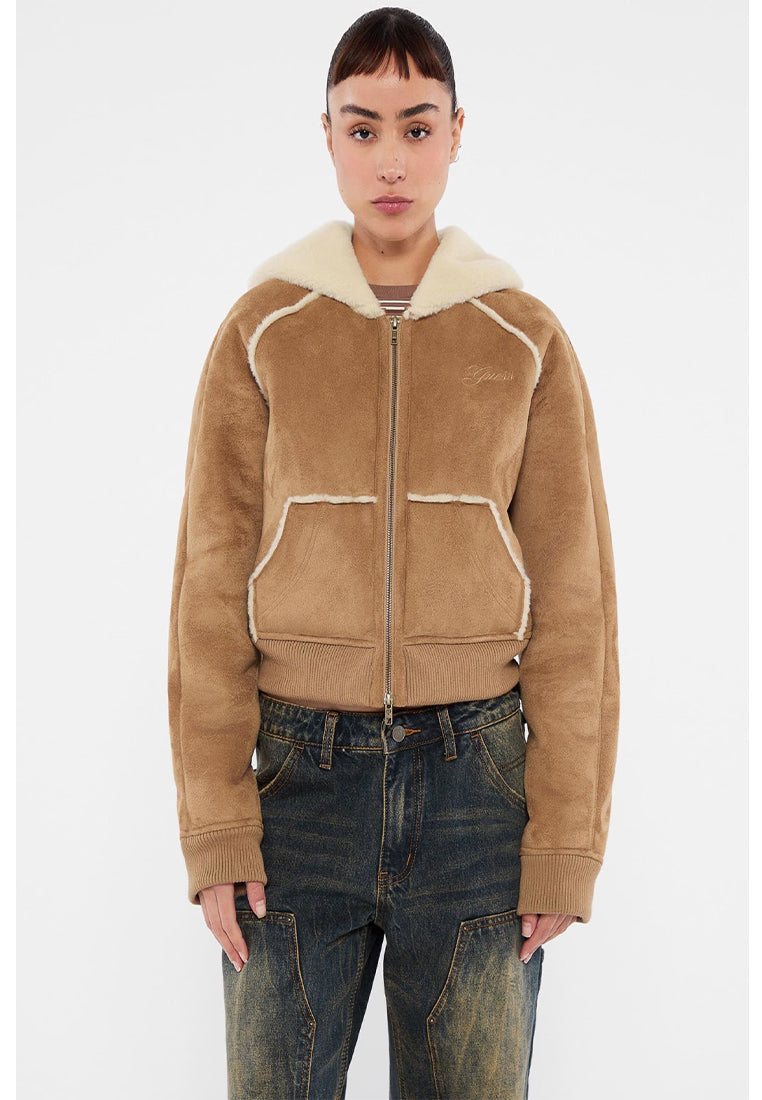 GUESS Originals Suede Fur Zip Up