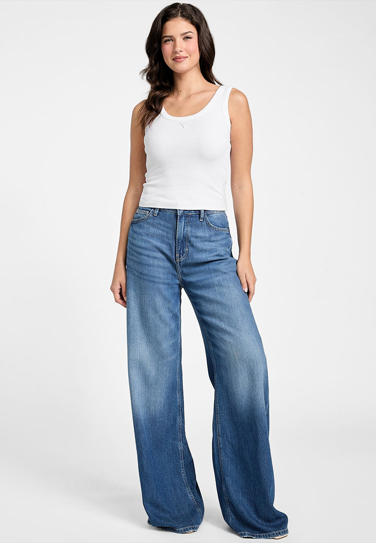 Sleeveless Triangle Patch Rib Tank