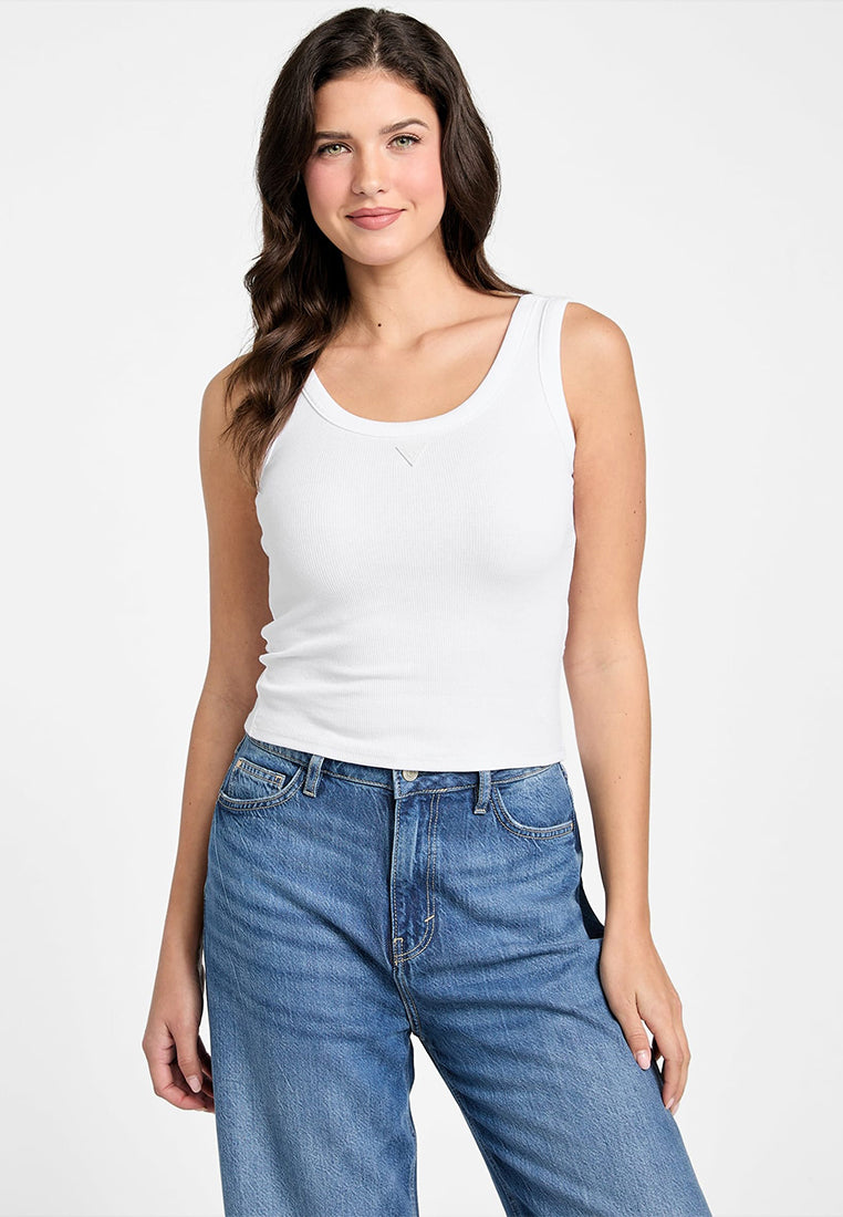 Sleeveless Triangle Patch Rib Tank