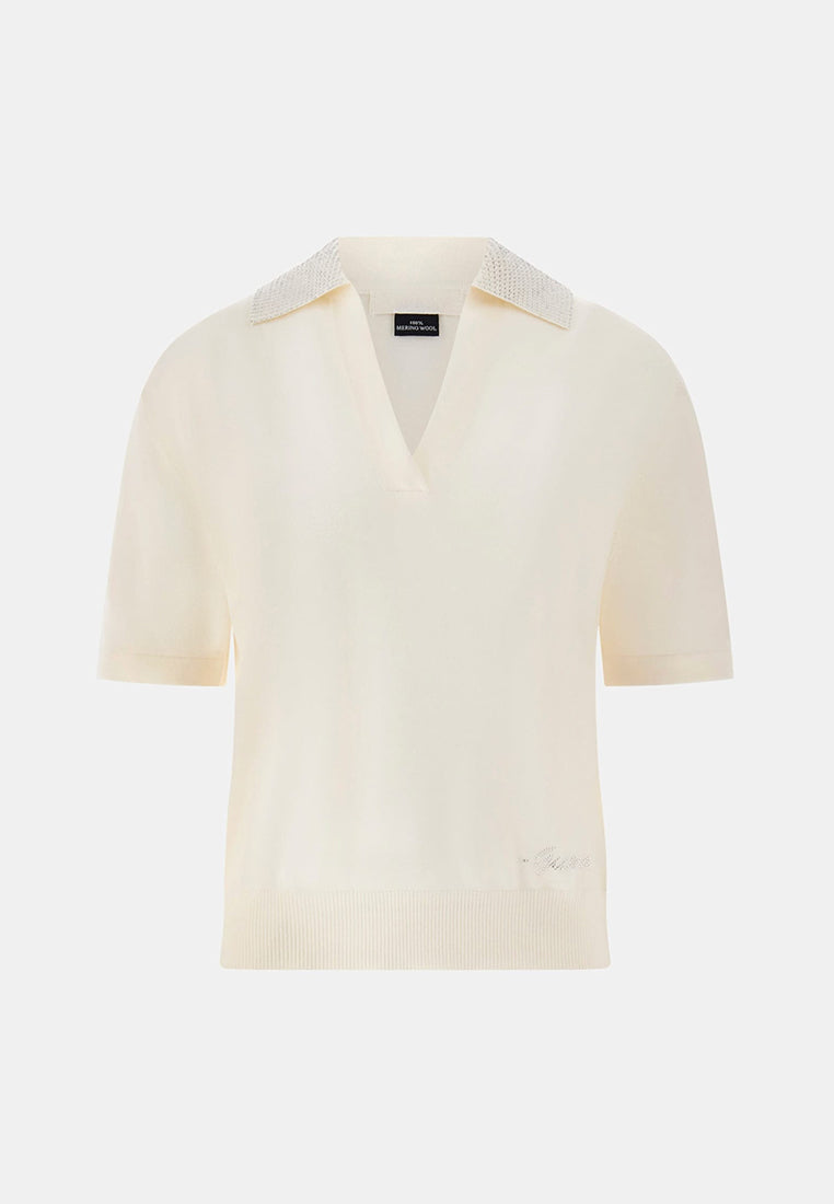 Shortsleeves Rhinestones Polo Stormi Sweater