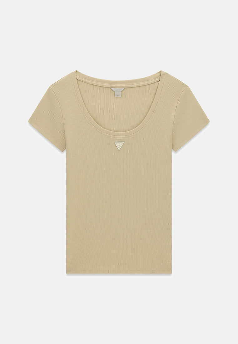 Shortsleeves Triangle Patch Scoop Neck R4