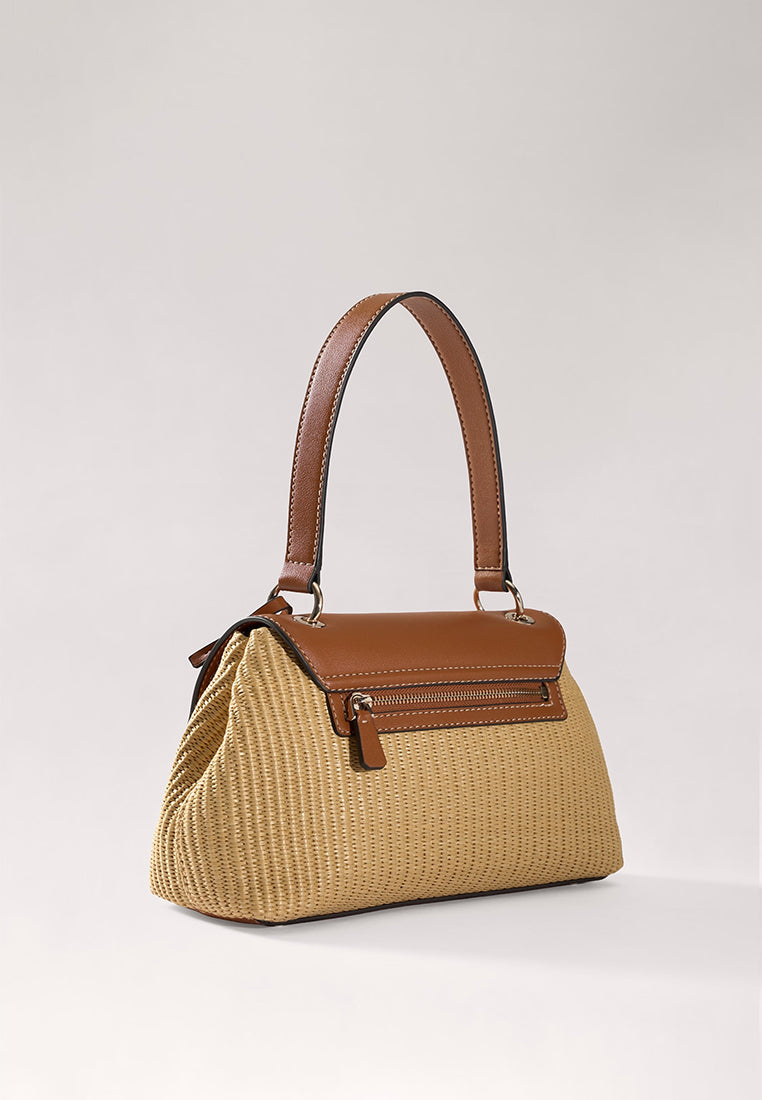 Maggie Straw Flap Shoulder Bag