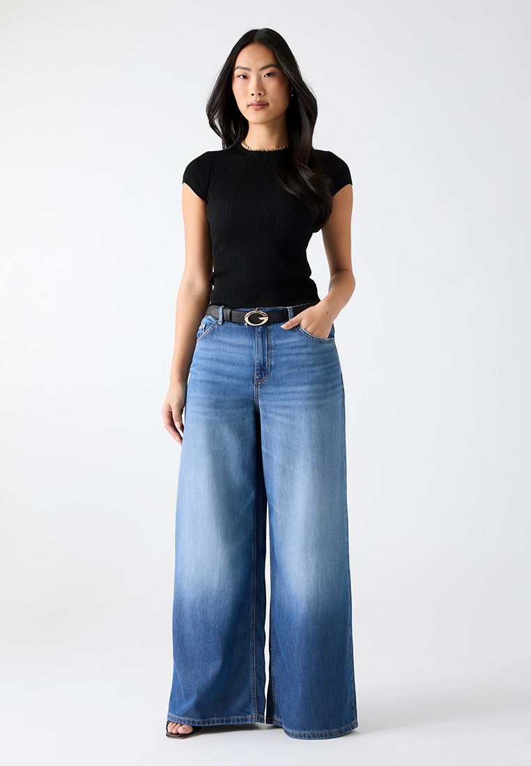 Shortsleeves Crewneck Rib Pointelle Mix Kara