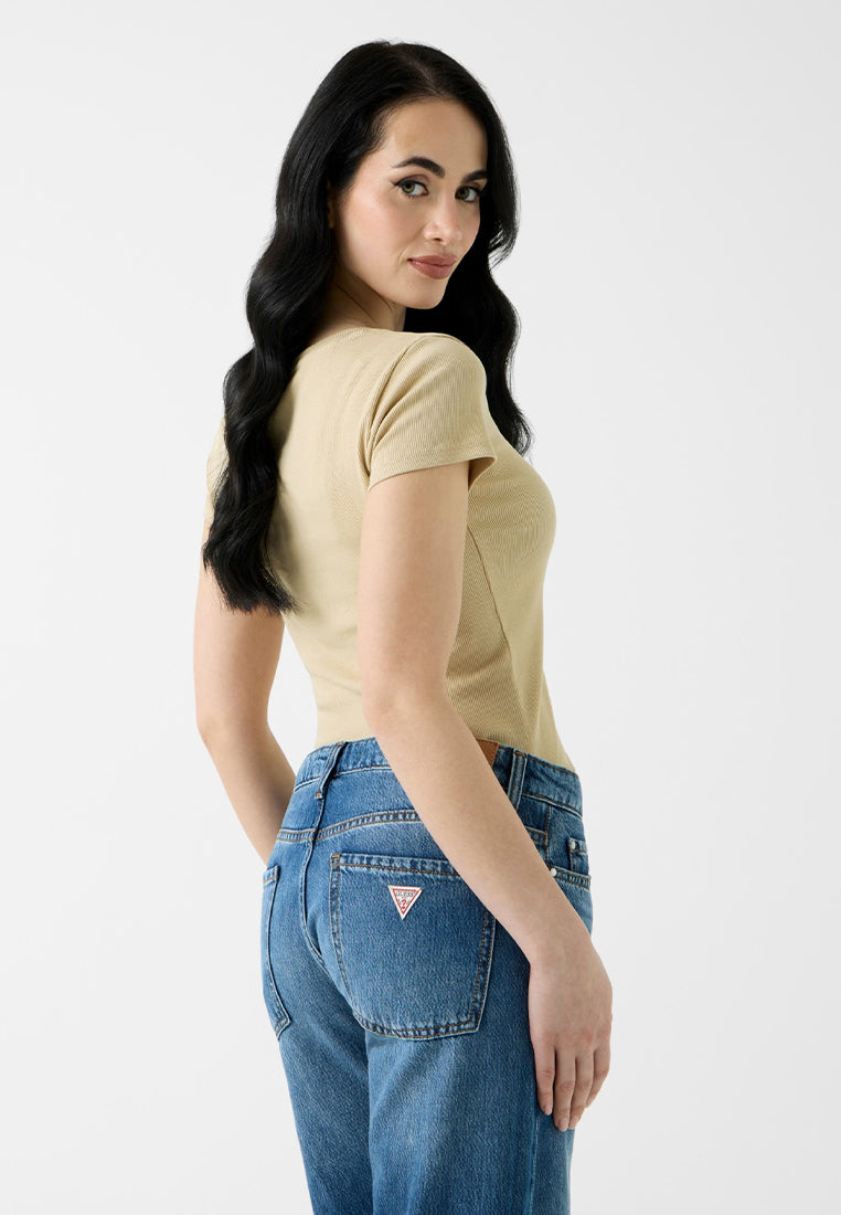 Shortsleeves Triangle Patch Scoop Neck R4