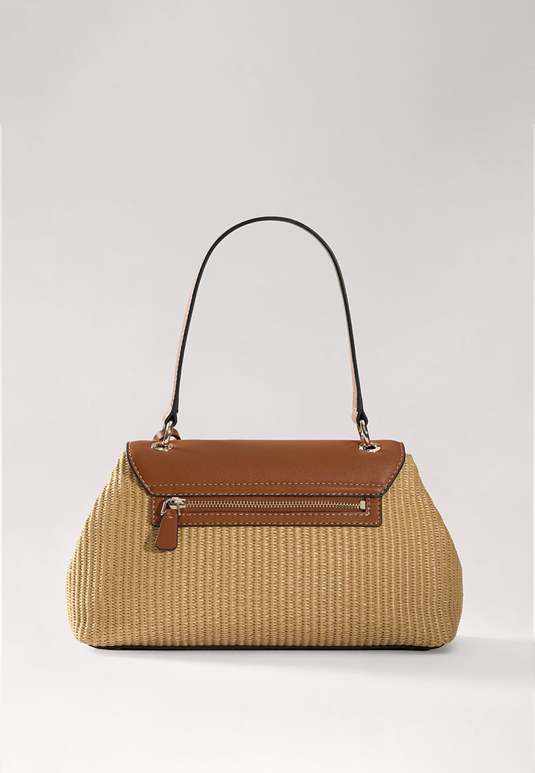 Maggie Straw Flap Shoulder Bag