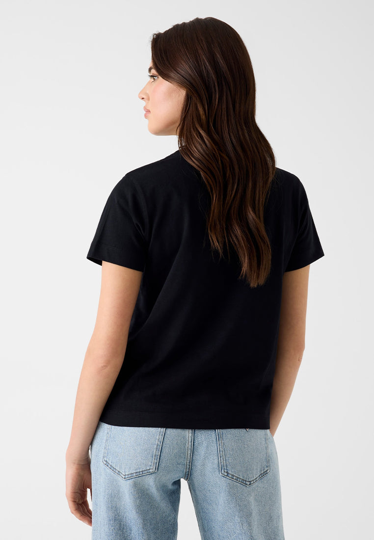 Shortsleeves Crewneck Sequins Big Logo Tee