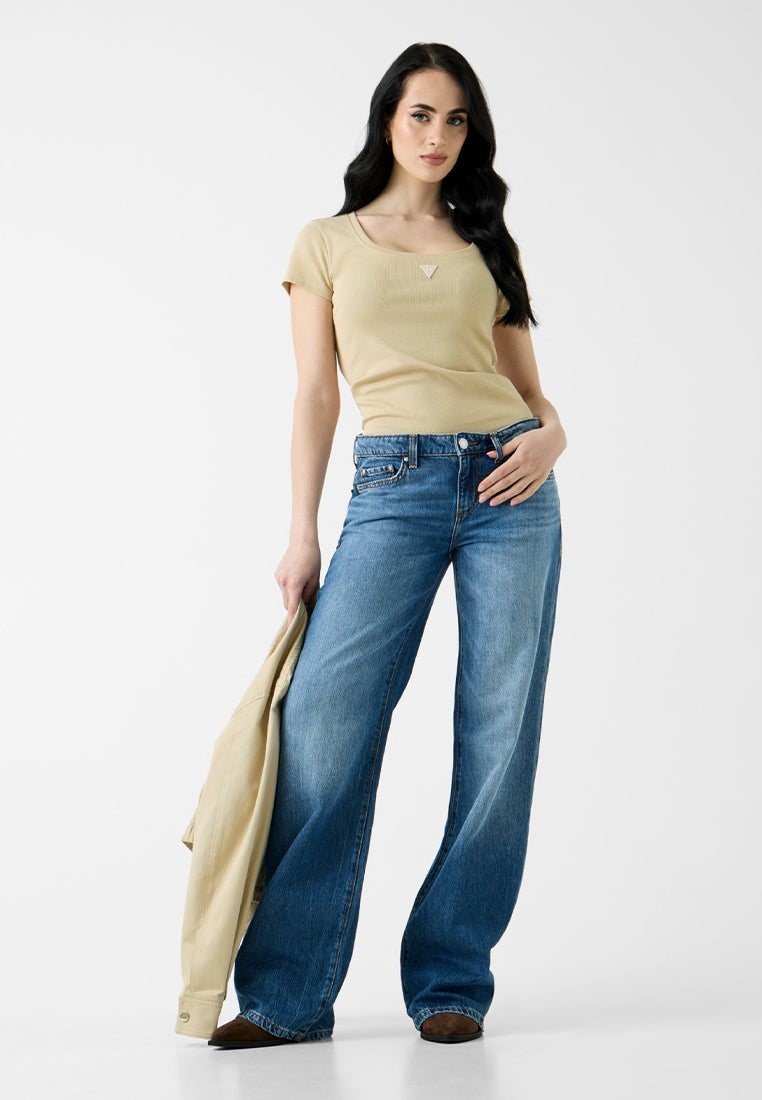 Shortsleeves Triangle Patch Scoop Neck R4