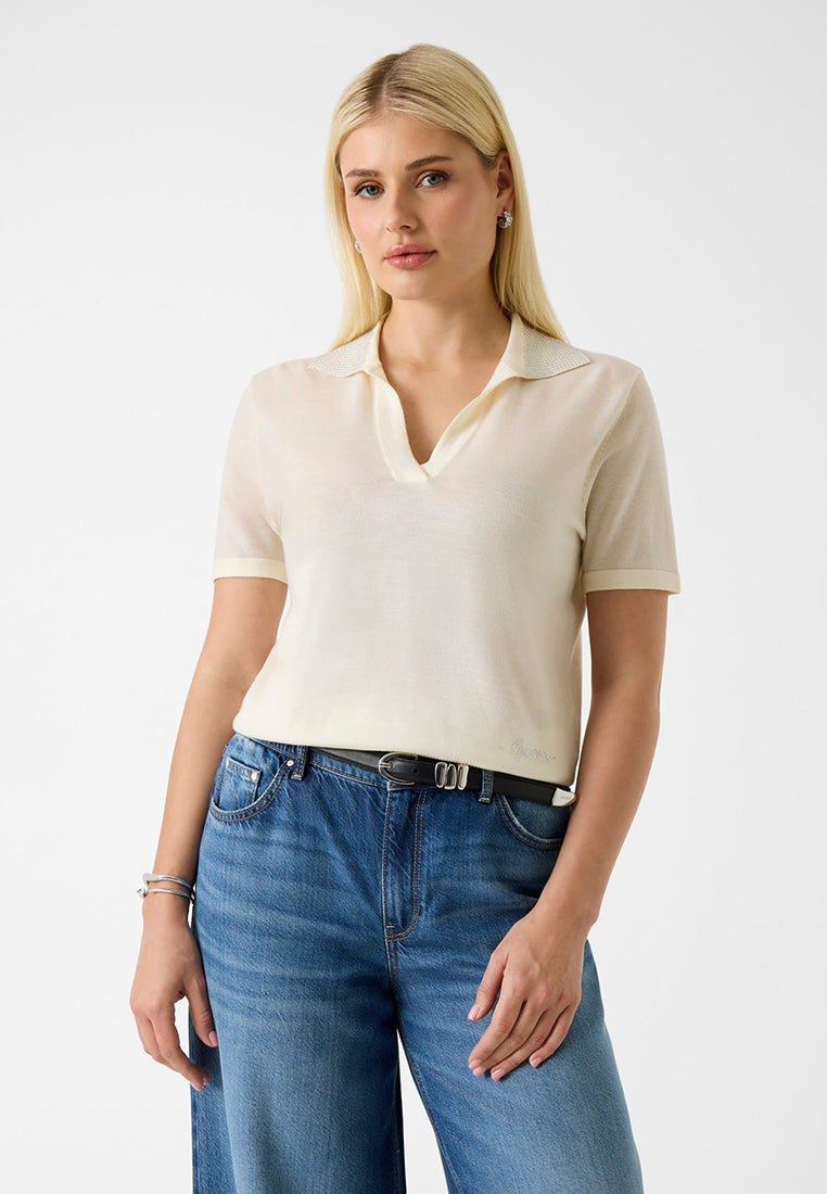 Shortsleeves Rhinestones Polo Stormi Sweater