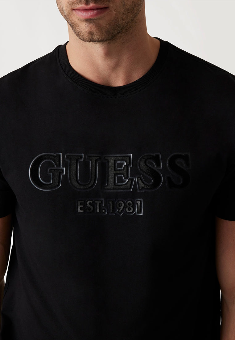 Shortsleeves Crew Neck Sprayed Flock Logo Tee