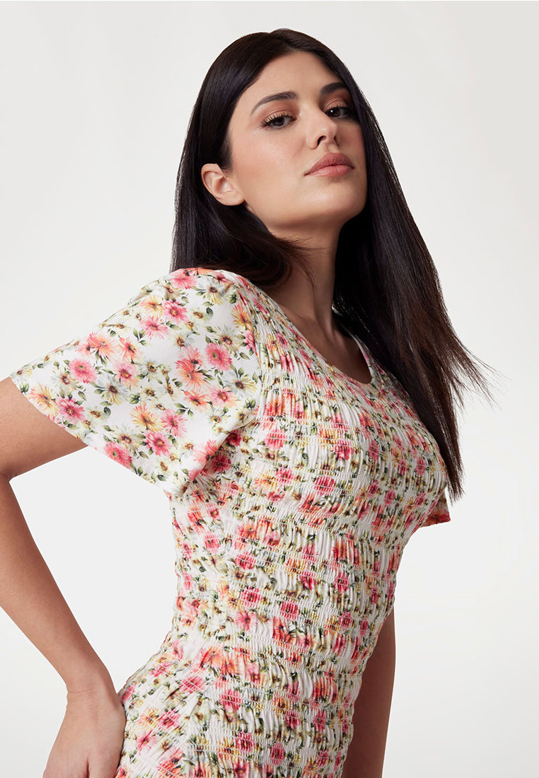 Claire Short Sleeves Smock Dress