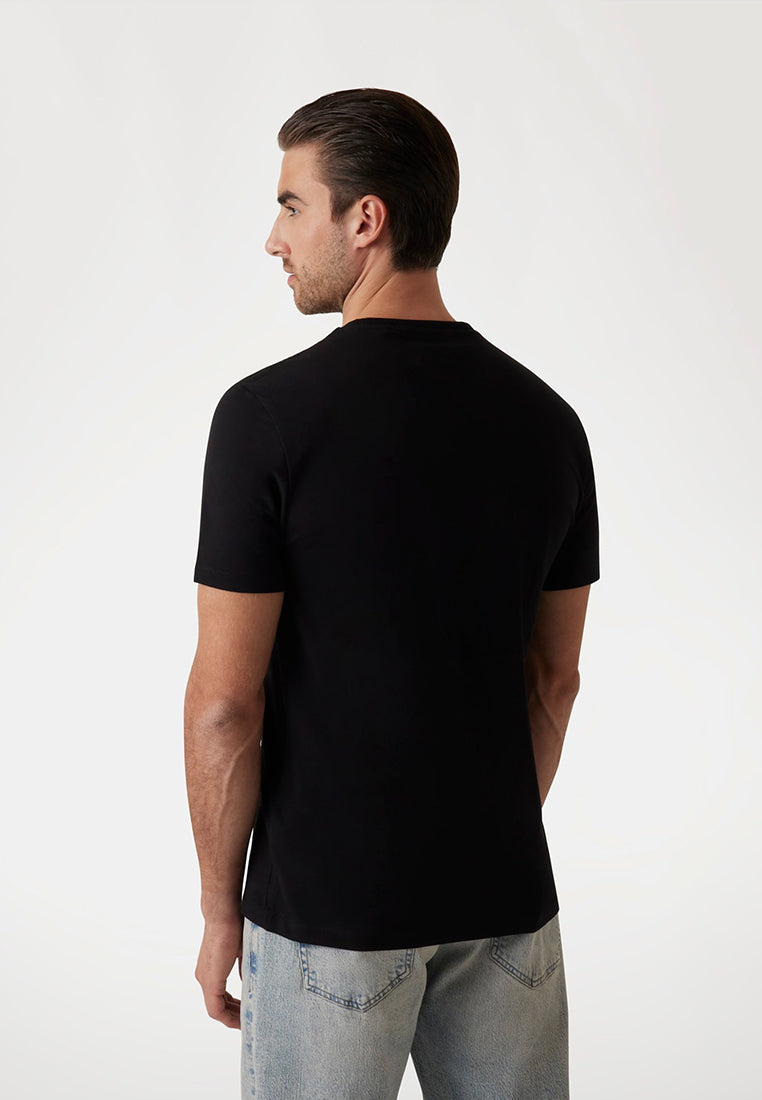 Shortsleeves Crew Neck Sprayed Flock Logo Tee