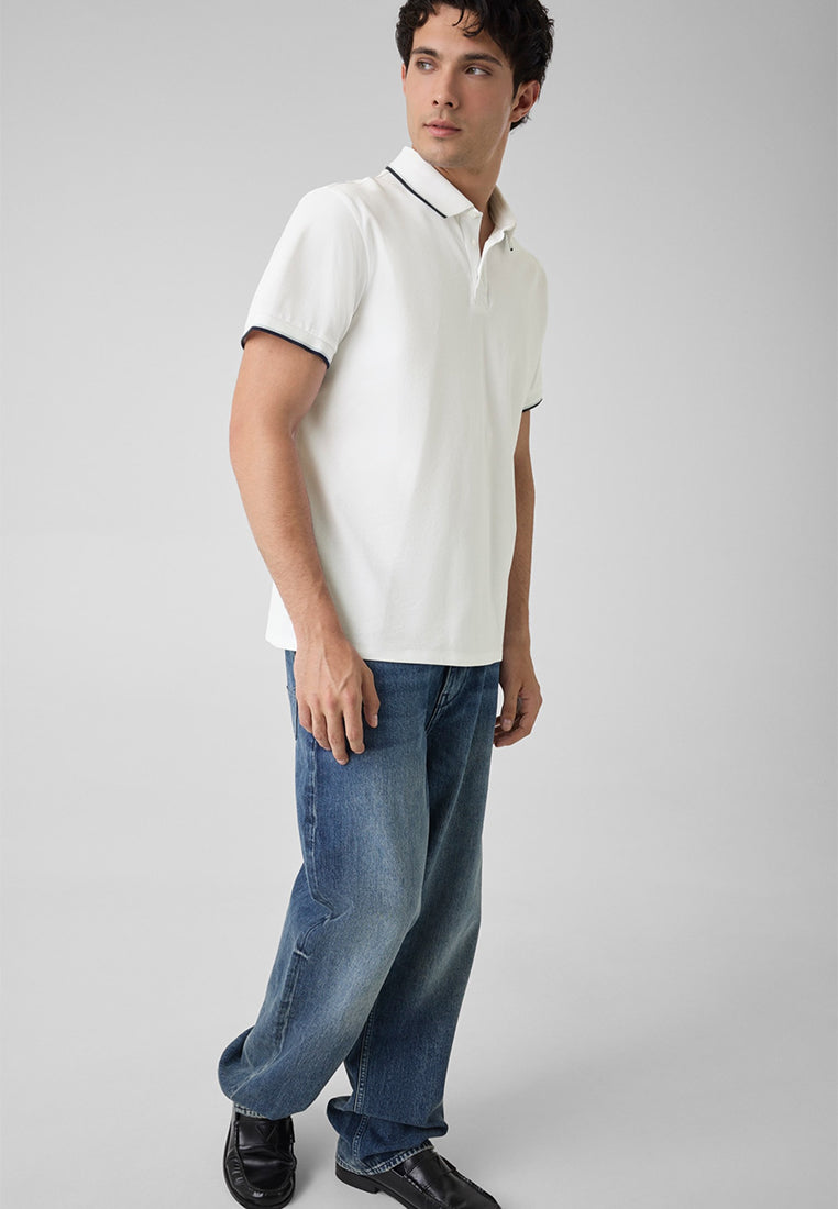 Organic Cotton Pique Cuff Shortsleeves Polo