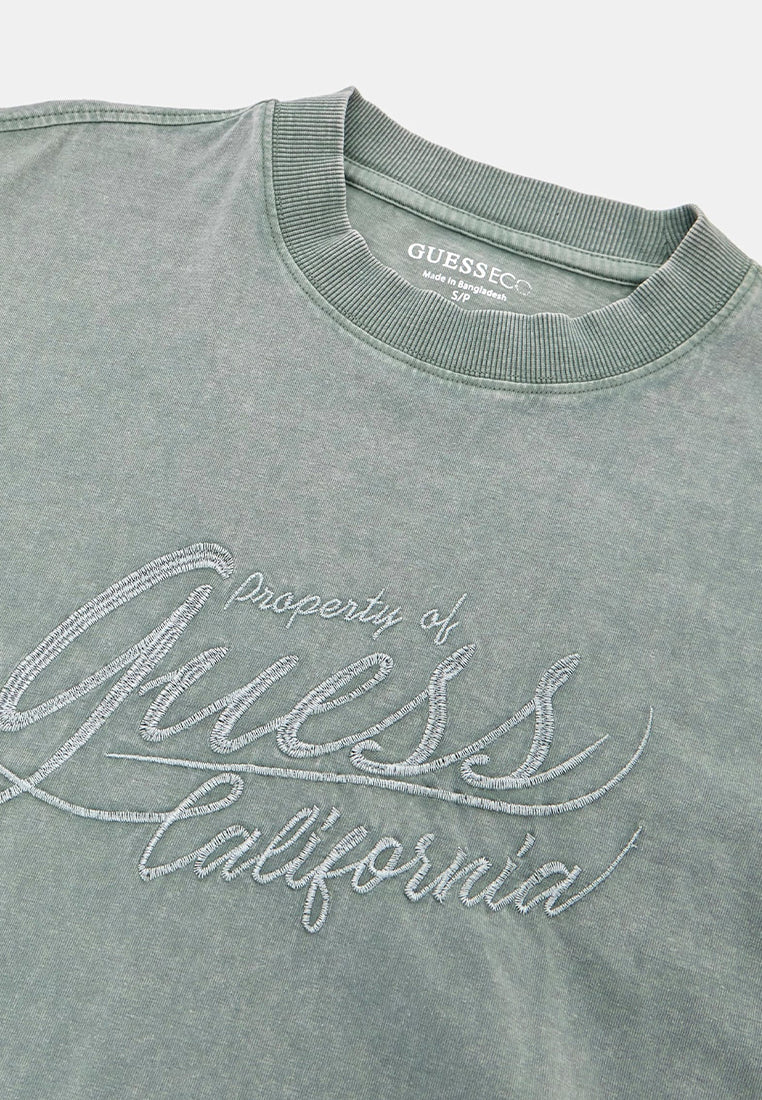 Shortsleeves Crewneck Denim Effect Logo Tee