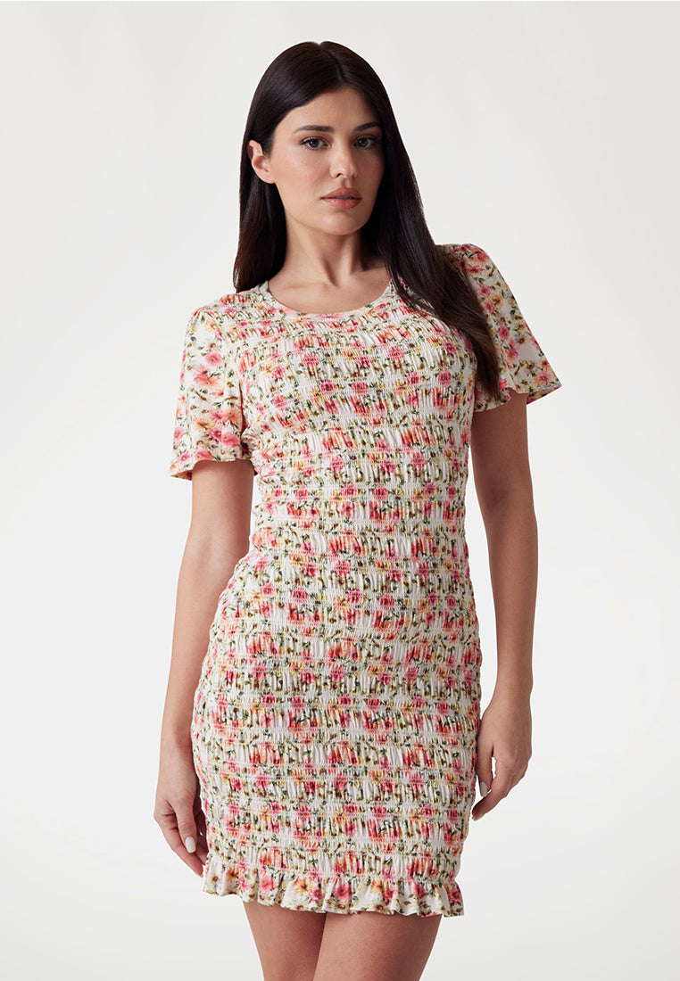 Claire Short Sleeves Smock Dress