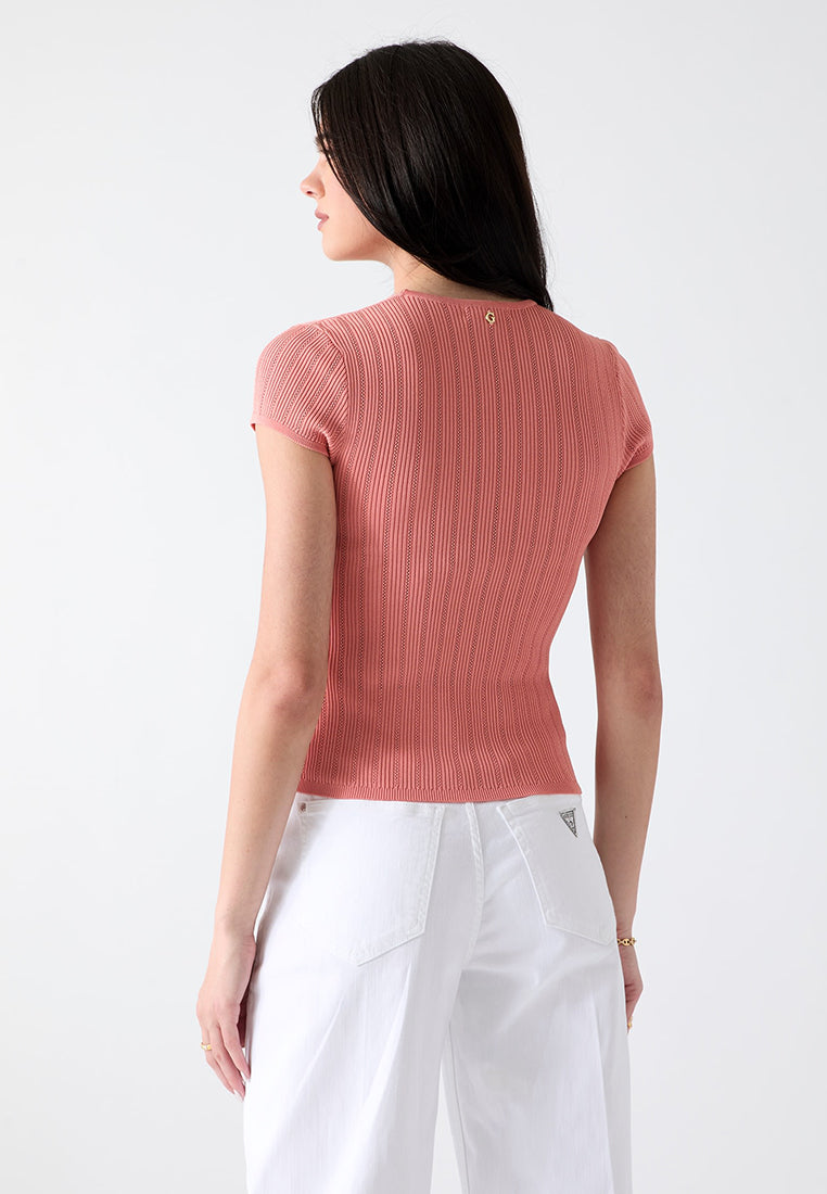 Shortsleeves Crewneck Rib Pointelle Mix Kara