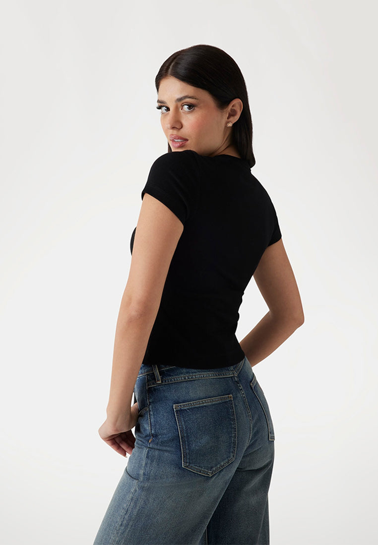 Shortsleeves Crewneck Rib Logo Tee