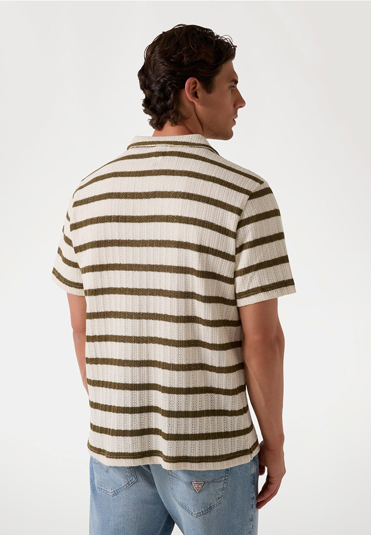 Short Sleeves Elon Textured Stripe Shirt