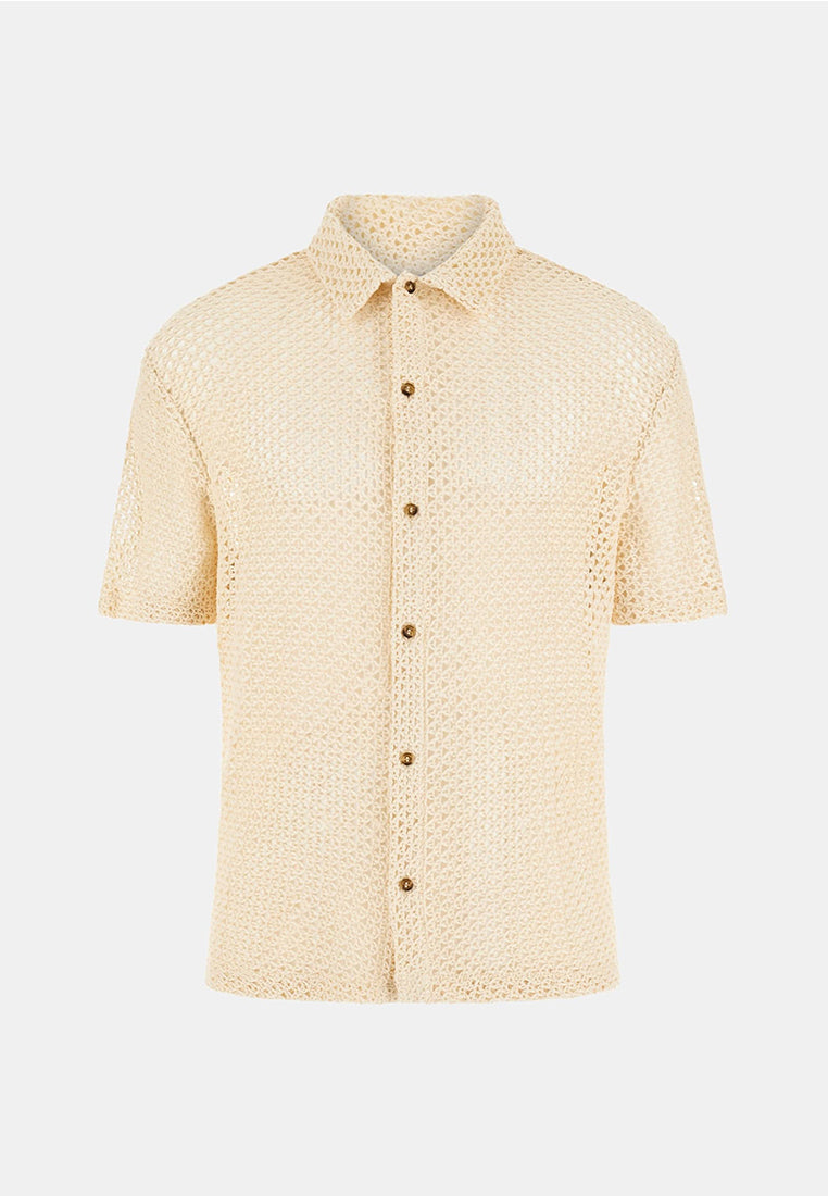 Net Loose Short Sleeves Knit