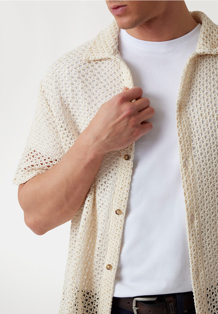 Net Loose Short Sleeves Knit