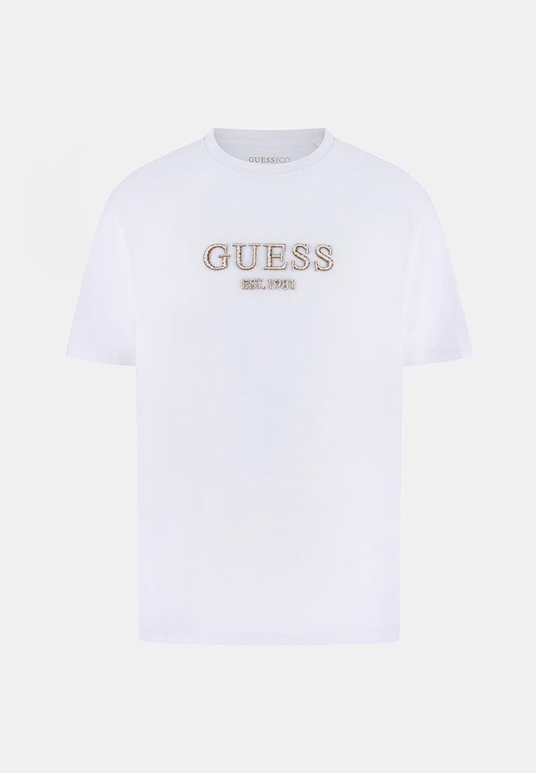 Crewneck Short Sleeves Embroidery Logo Tee