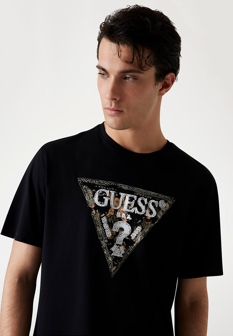 Short Sleeves Crew Neck Guess Triangle Tee