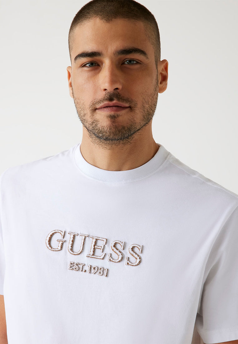 Crewneck Short Sleeves Embroidery Logo Tee