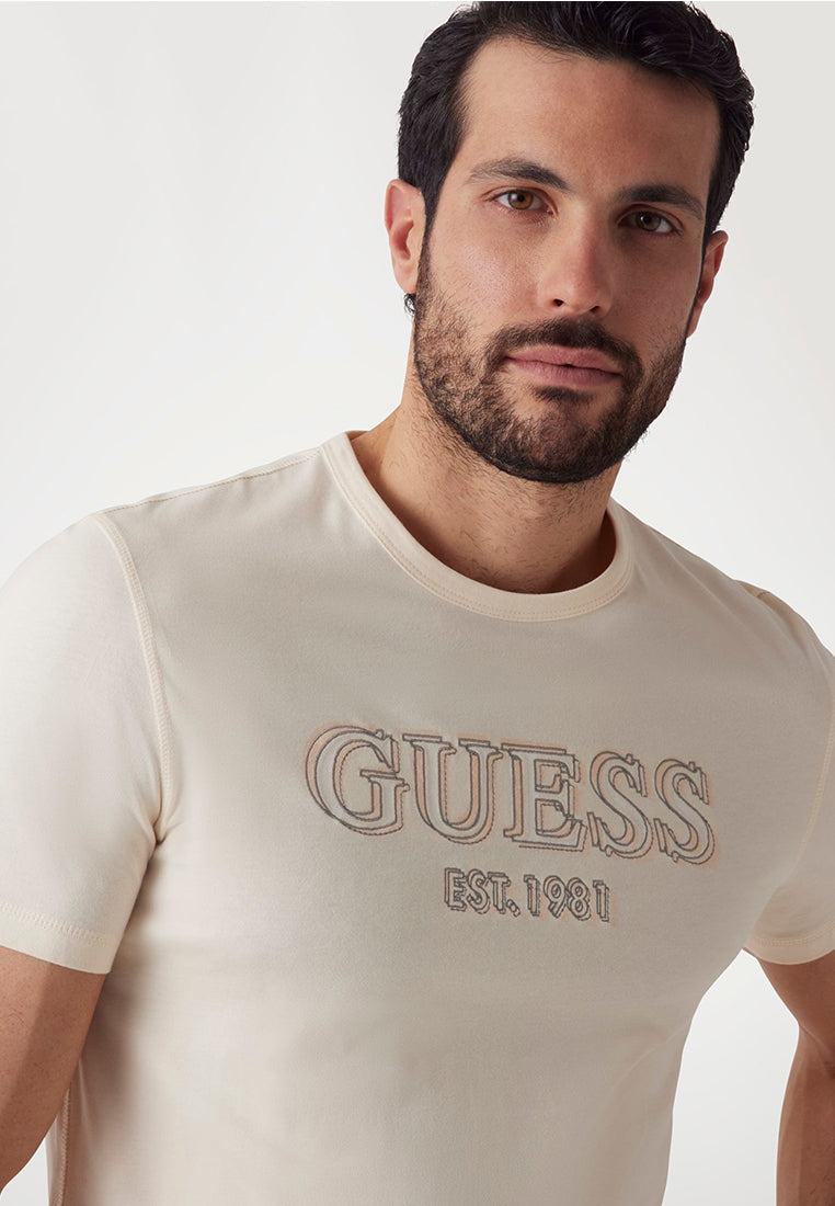 Short Sleeves Crew Neck Guess Logo Tee