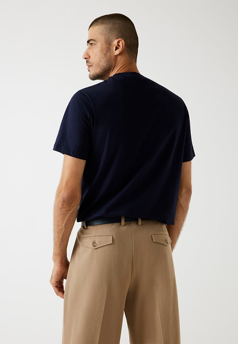 Crewneck Short Sleeves Embroidery Logo Tee