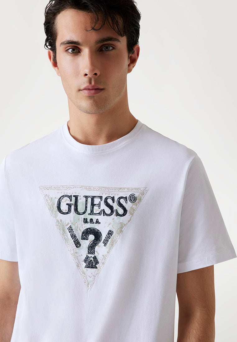 Short Sleeves Crew Neck Guess Triangle Tee