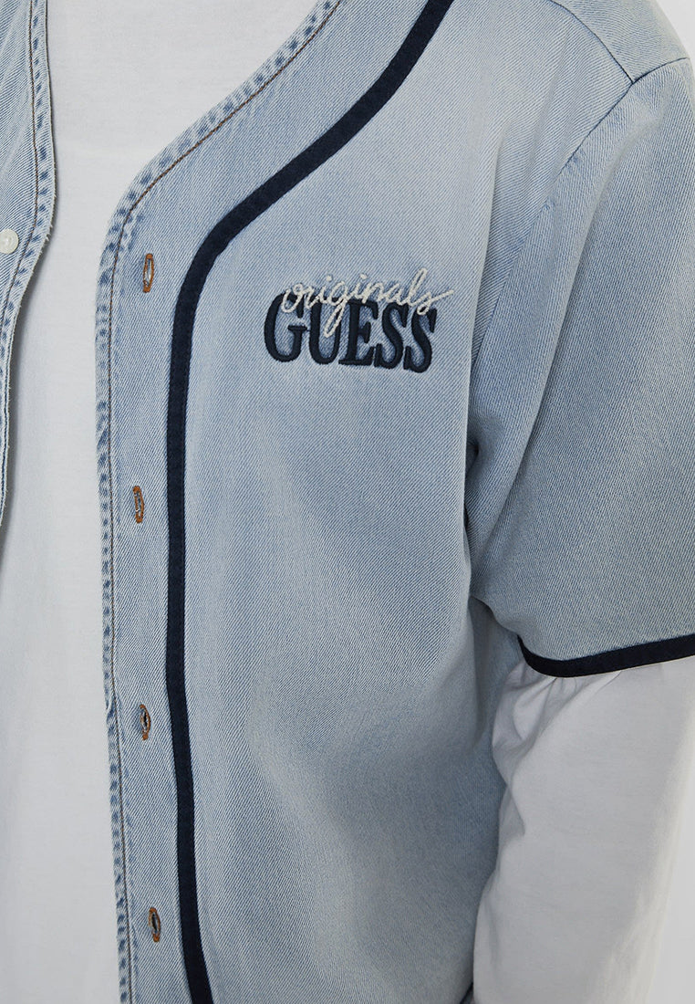 GUESS Originals Denim Baseball Shirt