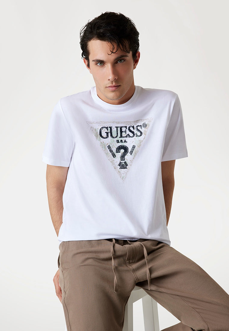 Short Sleeves Crew Neck Guess Triangle Tee