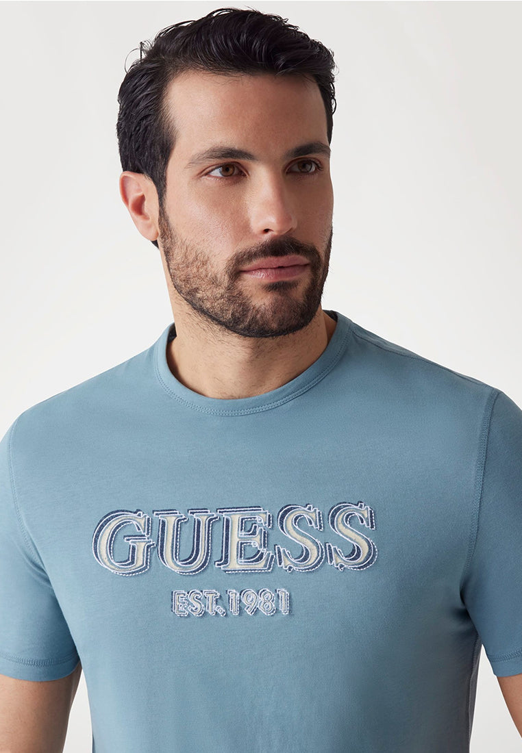 Short Sleeves Crew Neck Guess Logo Tee