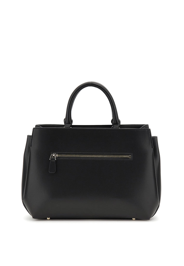 GUESS Lorelei Borsa Satchel Donna In Nero | Tracolla Rimovibile E Manici | Borsea In Poliuretano Con Logo
