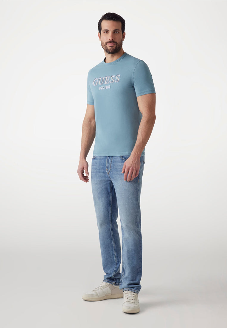 Short Sleeves Crew Neck Guess Logo Tee