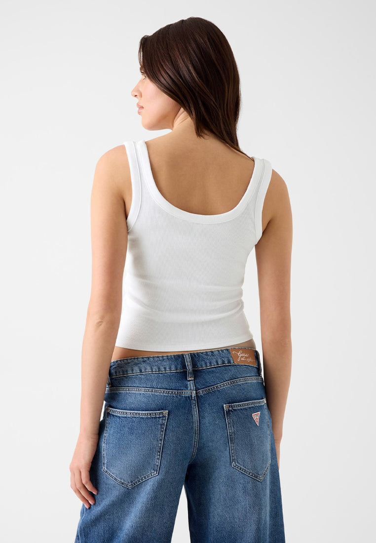 Guess Sleeveless Triangle Patch Rib Tank