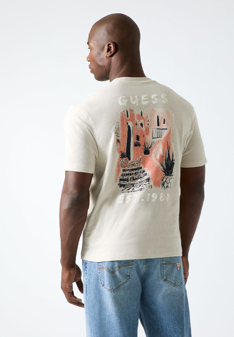 Crewneck Shortsleeves Seaside Painting Tee