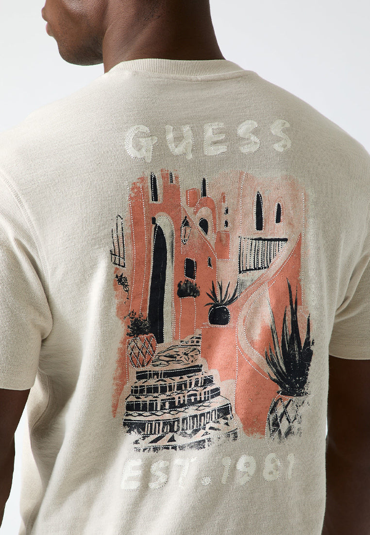 Crewneck Shortsleeves Seaside Painting Tee