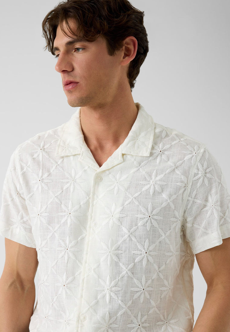 Mosley Shirting Eyelet Shortsleeves Shirt