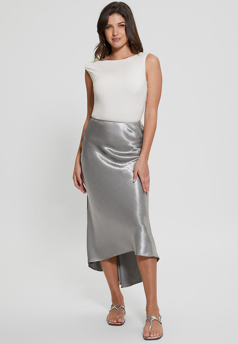 Lilya Satin Midi Skirt