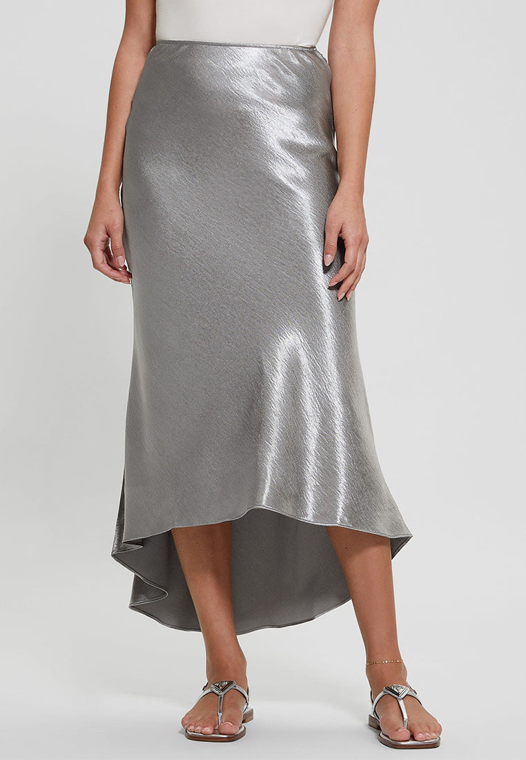 Lilya Satin Midi Skirt