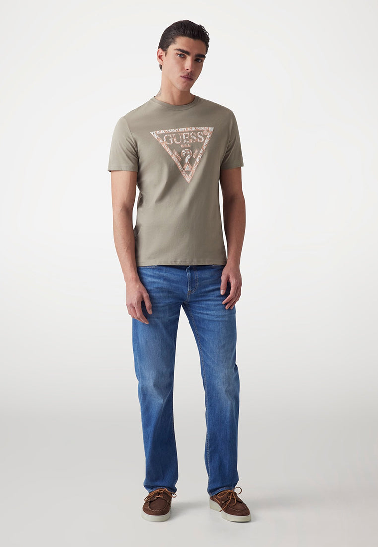 Short Sleeves Crew Neck Triangle Tee
