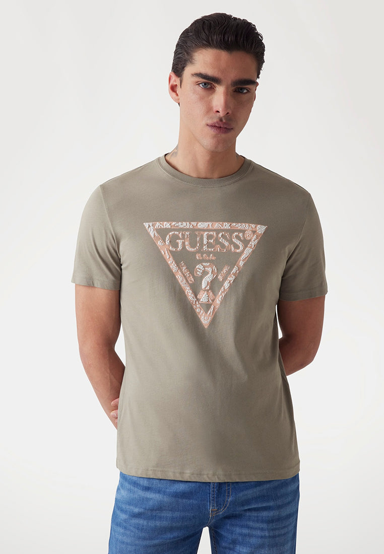 Short Sleeves Crew Neck Triangle Tee