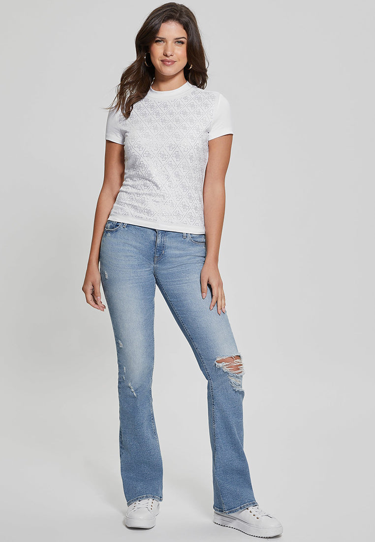 4G Mock Neck All Over Tee