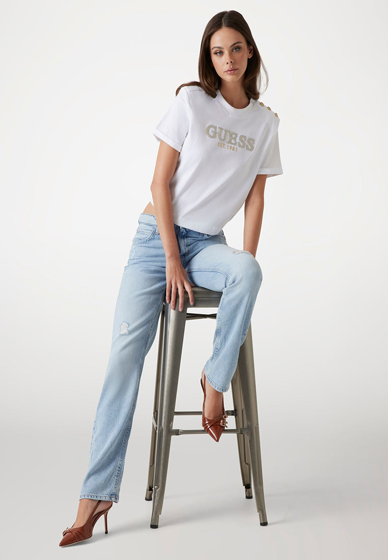 Metal Logo Cropped Tee