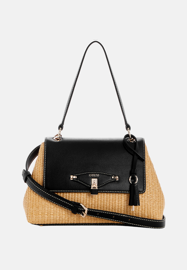 Maggie Straw Flap Shoulder Bag