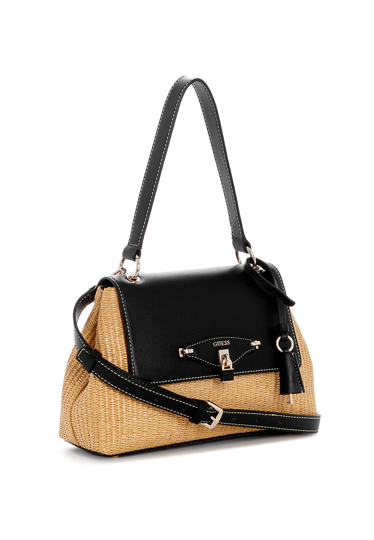 Maggie Straw Flap Shoulder Bag